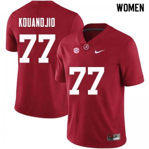 NCAA Women's Alabama Crimson Tide #77 Arie Kouandjio Stitched College Nike Authentic Crimson Football Jersey GI17I17FW